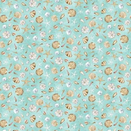 Beach Bound - Aqua Tossed Seashells