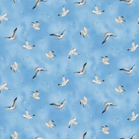 Beach Bound - Blue Seagulls
