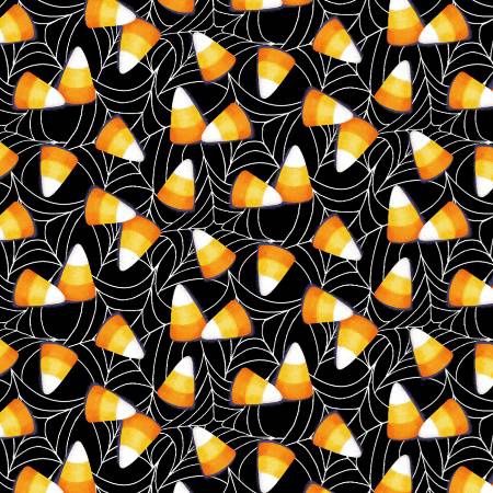Boo Whoo Glow -Tossed Candy Corn on Spider Webs