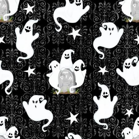 Ghostly &quot;Glow&quot; Town - Glow in the Dark Ghosts on Black