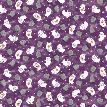 Graveyard Ghouls - Tossed Ghosts on Plum Glow in the Dark