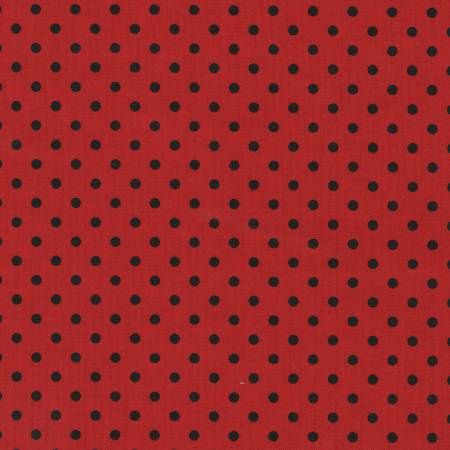 Ladybug Polka Dots - Black Dots on Red