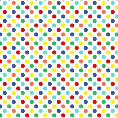 Multi Colored Classic Dots on White