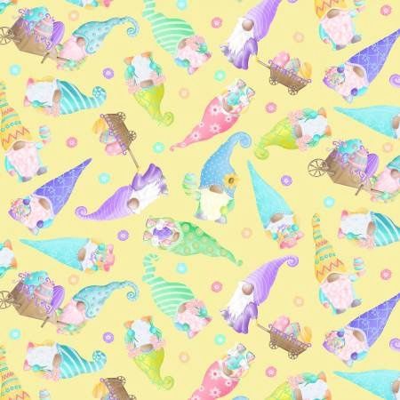 Spring Garden Gnomes - Gnomes on Yellow - 50% Off!