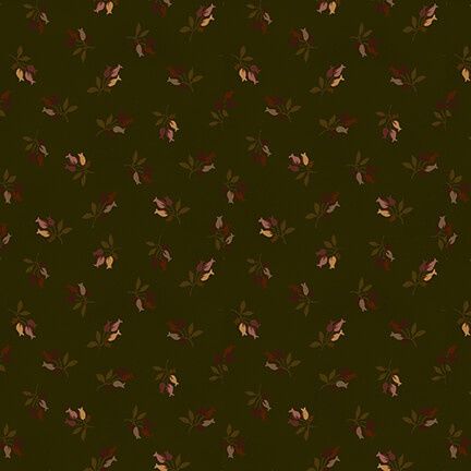Chocolate Covered Cherries - Brown Sprigged Blooms
