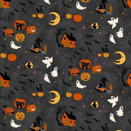 No Tricks Just Treats - Allover Gray Motif