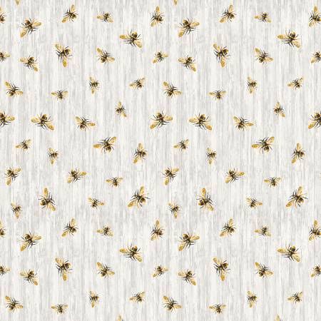 Honey Bee Farm - Grey Flying Bees On Wood Texture