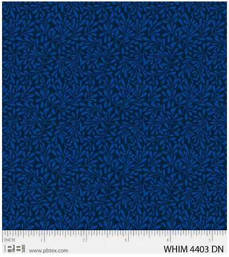 Whimsy - Navy Leaves