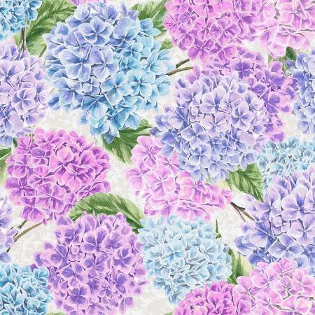 Nantucket Hydrangeas 108&quot; Wide Width Backing