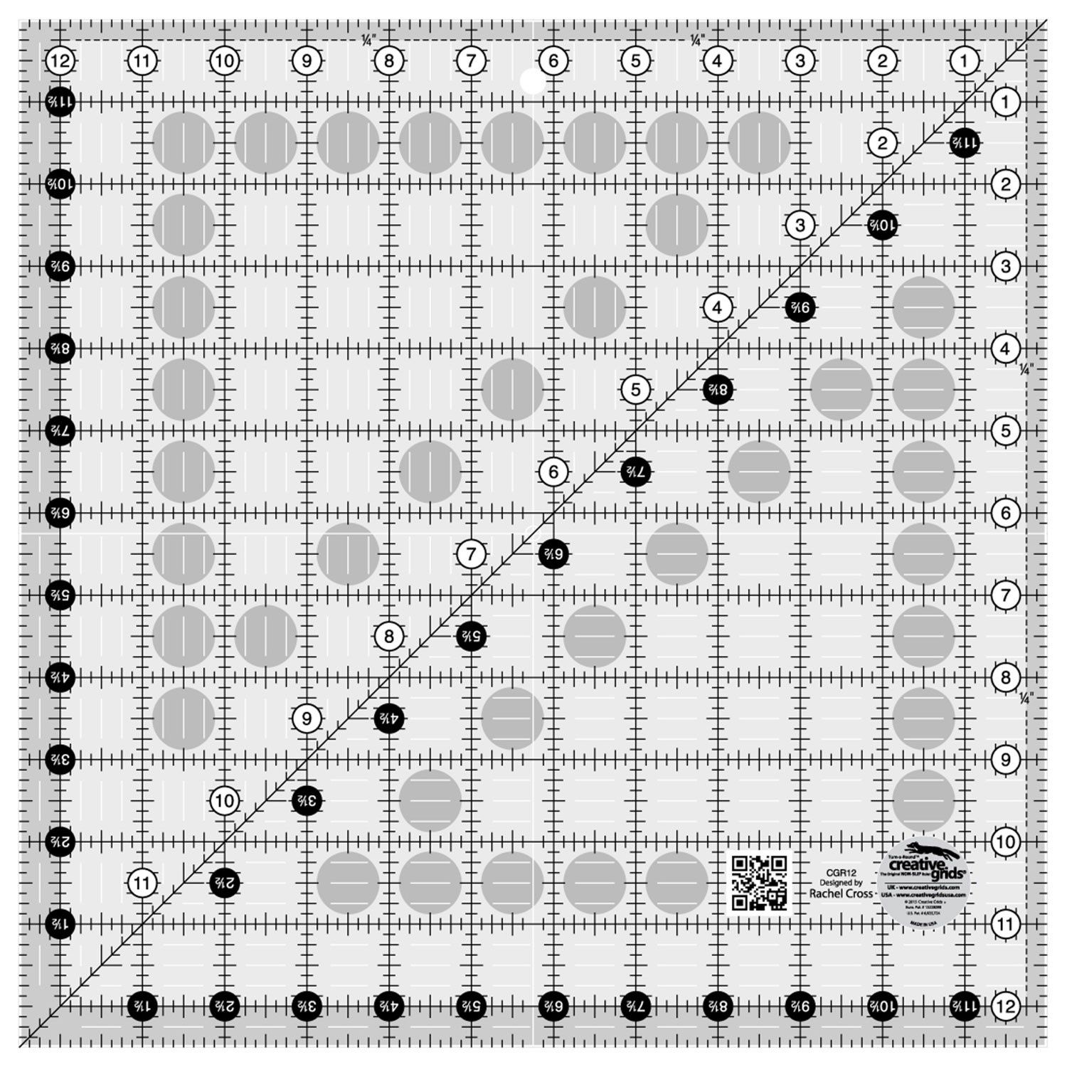 Creative Grids 12 1/2&quot; x 12 1/2&quot; Turn a Round Ruler