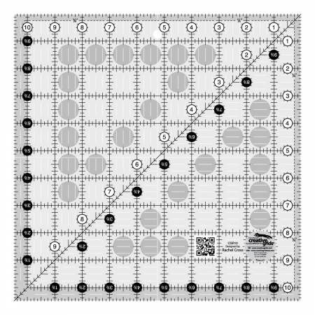 Creative Grids 10 1/2&quot; x 10 1/2&quot; Turn a Round Square Ruler