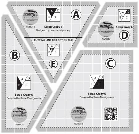 Creative Grids Scrap Crazy 6&quot; Ruler Set