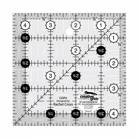 Creative Grids 4 1/2&quot; Turn-a-Round Square Ruler