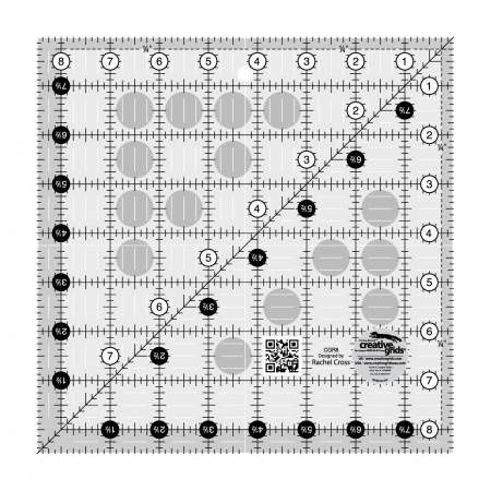 Creative Grids 8 1/2&quot; x 8 1/2&quot; Turn a Round Square Ruler