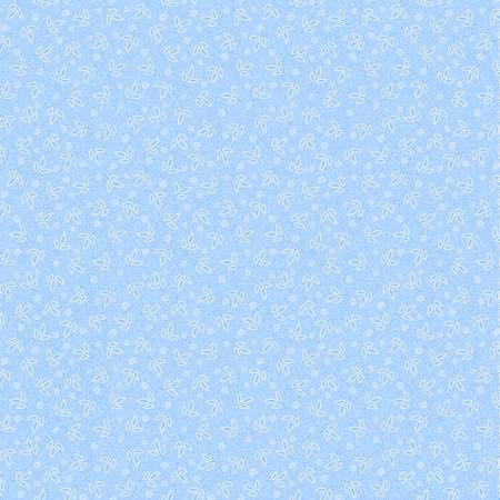 Sky Blue Allover Leaves