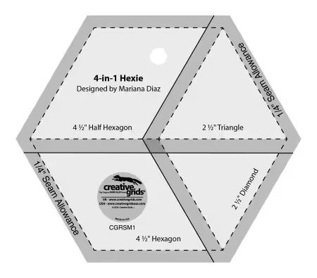 Creative Grids 4 in 1 Hexie Ruler