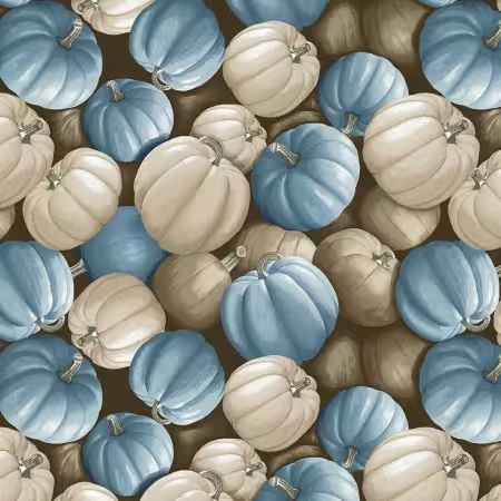 Autumn Vibes - Blue and White Pumpkin Toss