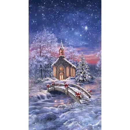 All Is Calm - Snowy Chapel Panel