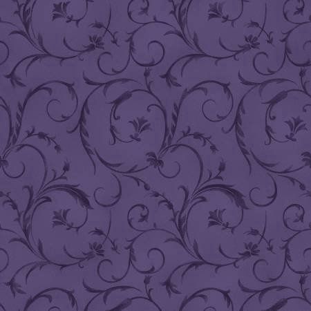 Purple Scroll 3 7/8 yds WW 108&quot; x 138&quot;