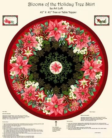 Blooms of the Holiday - Tree Skirt or Table Topper