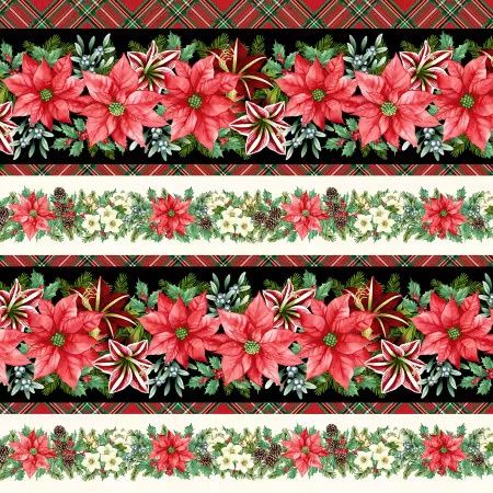 Blooms of the Holiday - Border Stripe