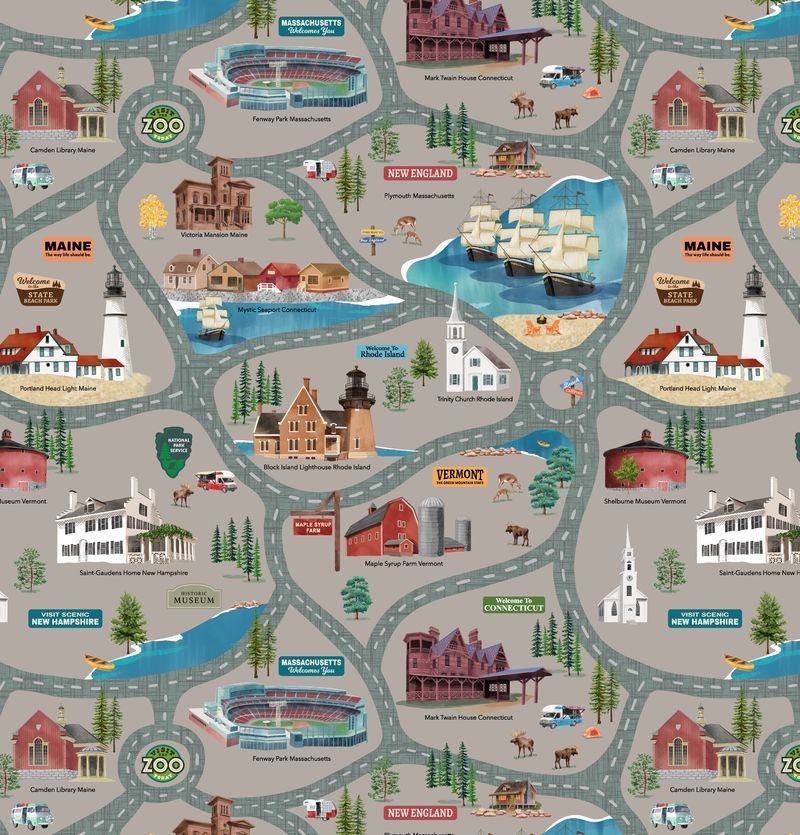 ANESH 2025 Fabric Collection - NE Road Trip Taupe