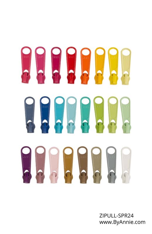 Zipper Pulls - Multi Colored Spring, Set of 24