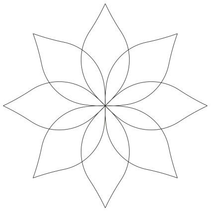 Quilt Stencil Continuous Flower 6"