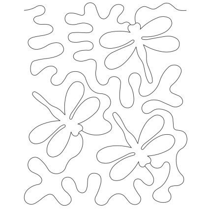 Quilt Stencil Dragonfly Stipple 11"