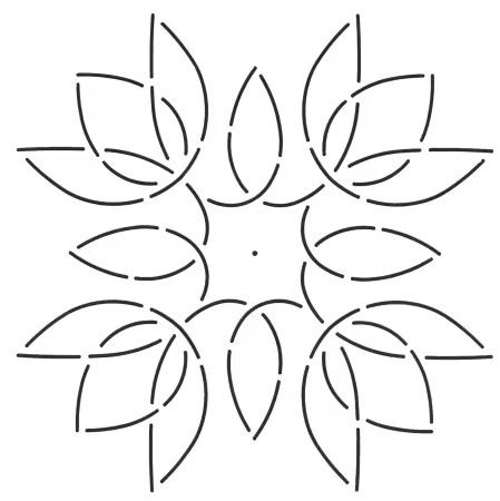 Quilt Stencil Block Tulip Medallion 8"