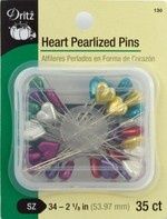 Heart Pearlized Pins 35 ct