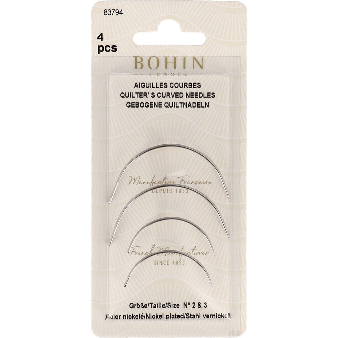 Bohin Curved Between / Quilting Needles