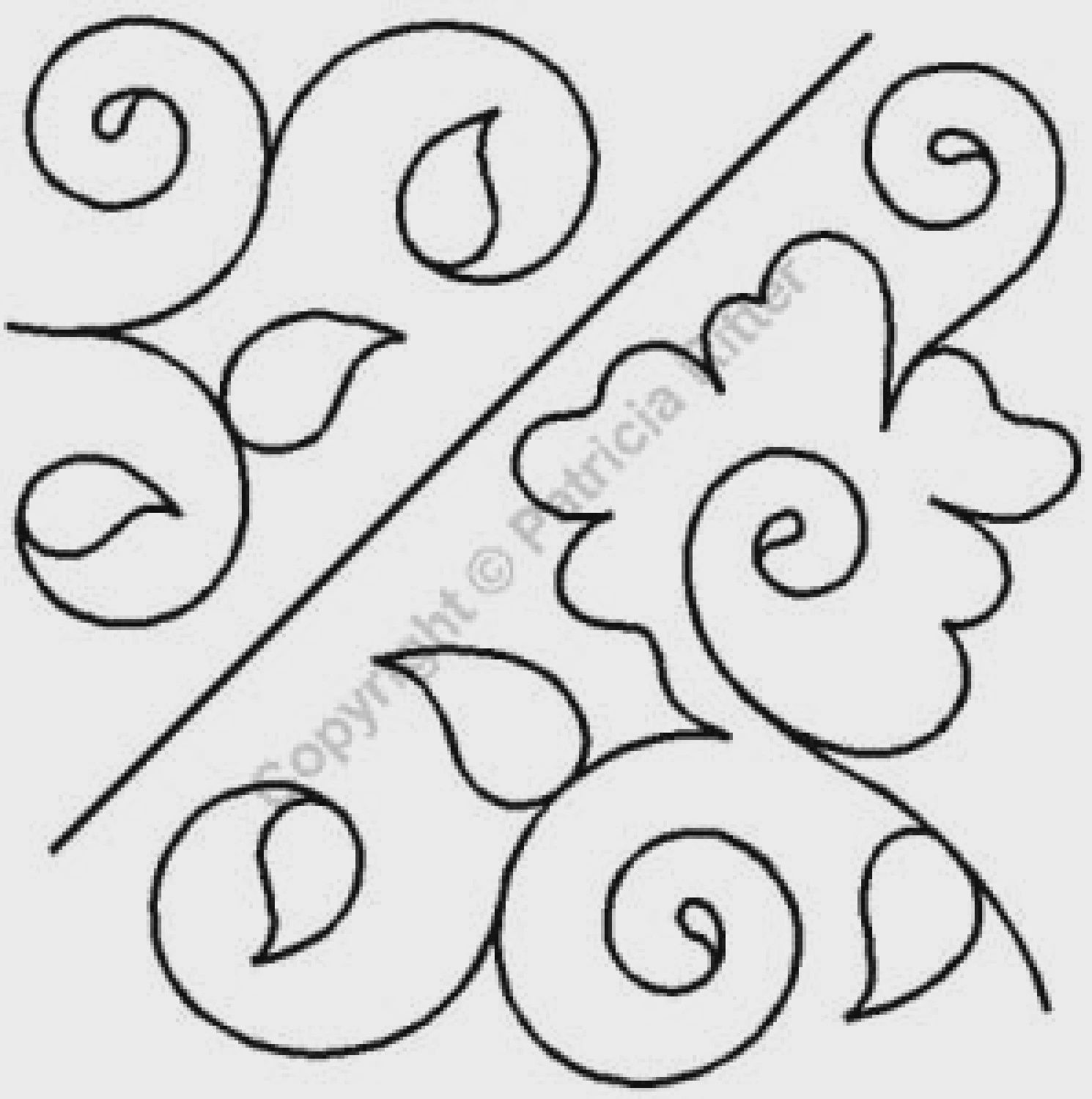 Quilt Stencil Topiary Hearts Triangle 3" &amp; 5"