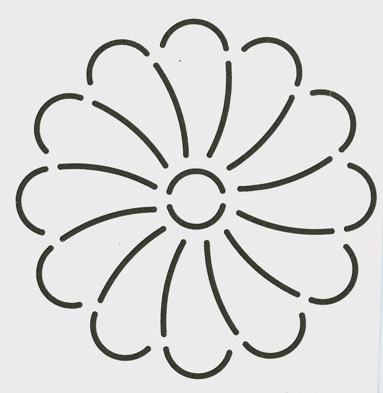 Quilt Stencil Mini Flower 4.5"