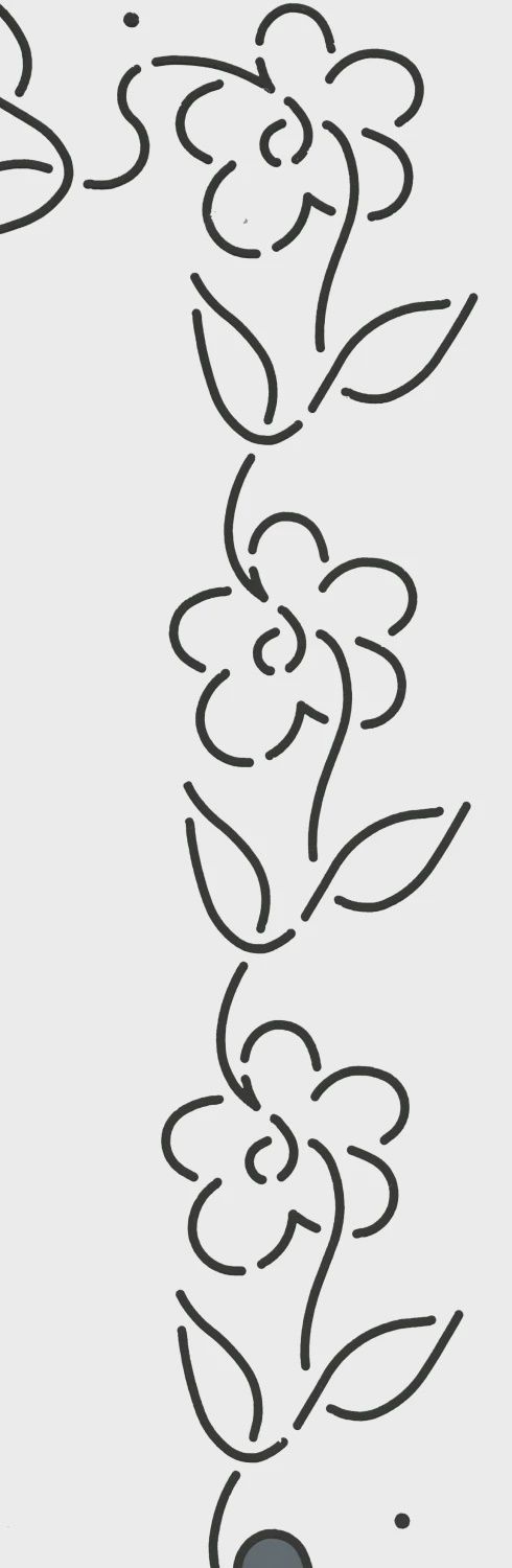 Quilt Stencil Floral Border 2"