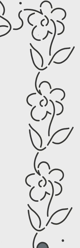 Quilt Stencil Floral Border 2"