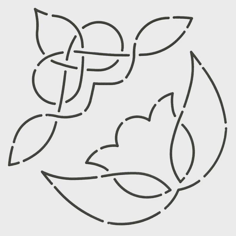 Quilt Stencil Tulip Triangle 6"