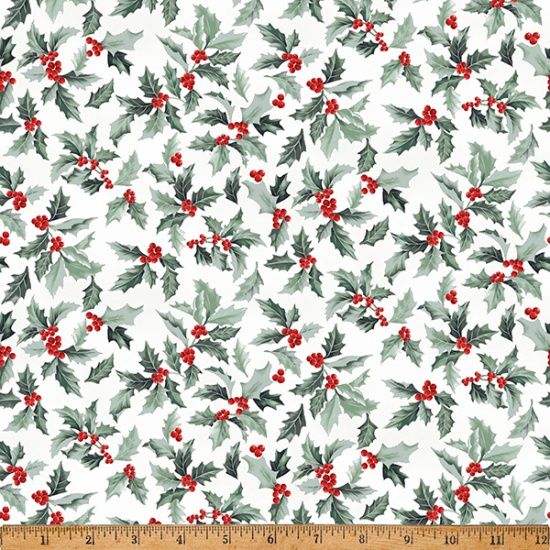 Christmas Splendor - Holly Leaf with Silver Metallic