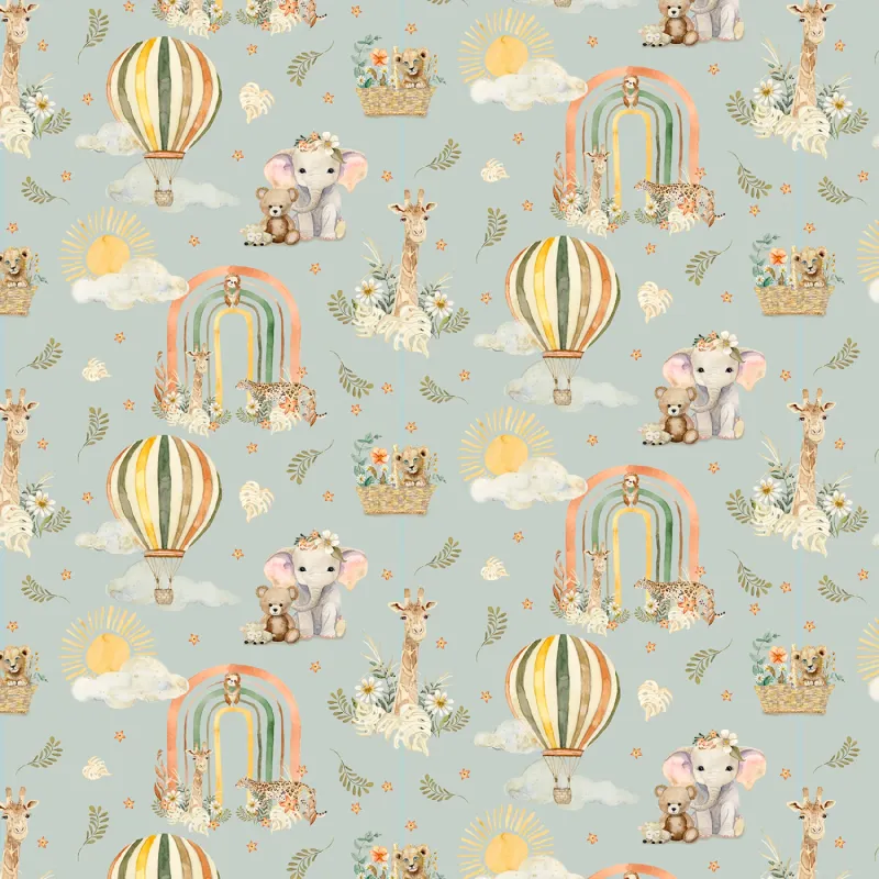 Mini Menagerie - Wild Animals on Teal