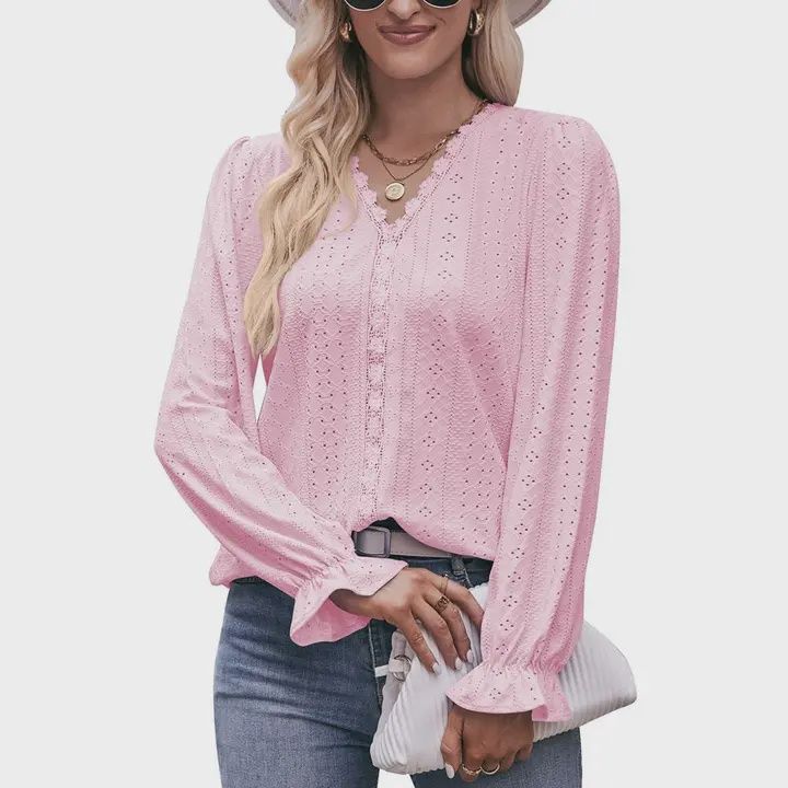 Lace V-Neck Long sleeve