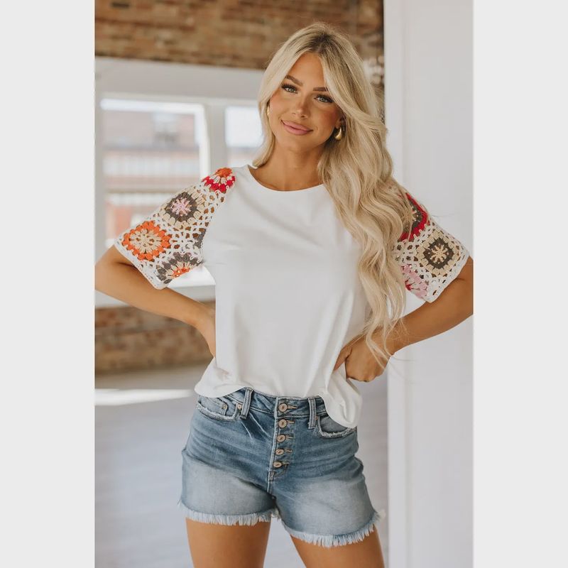 Walker Crochet Sleeve Blouse