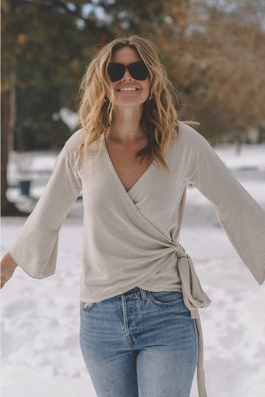 Dressy Wrap Bell Sleeve