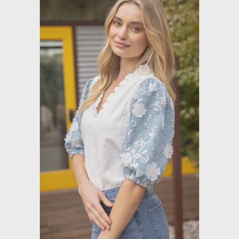 Floral Texture Top
