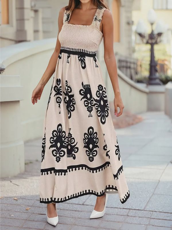 Geometric Printed Maxi Dress