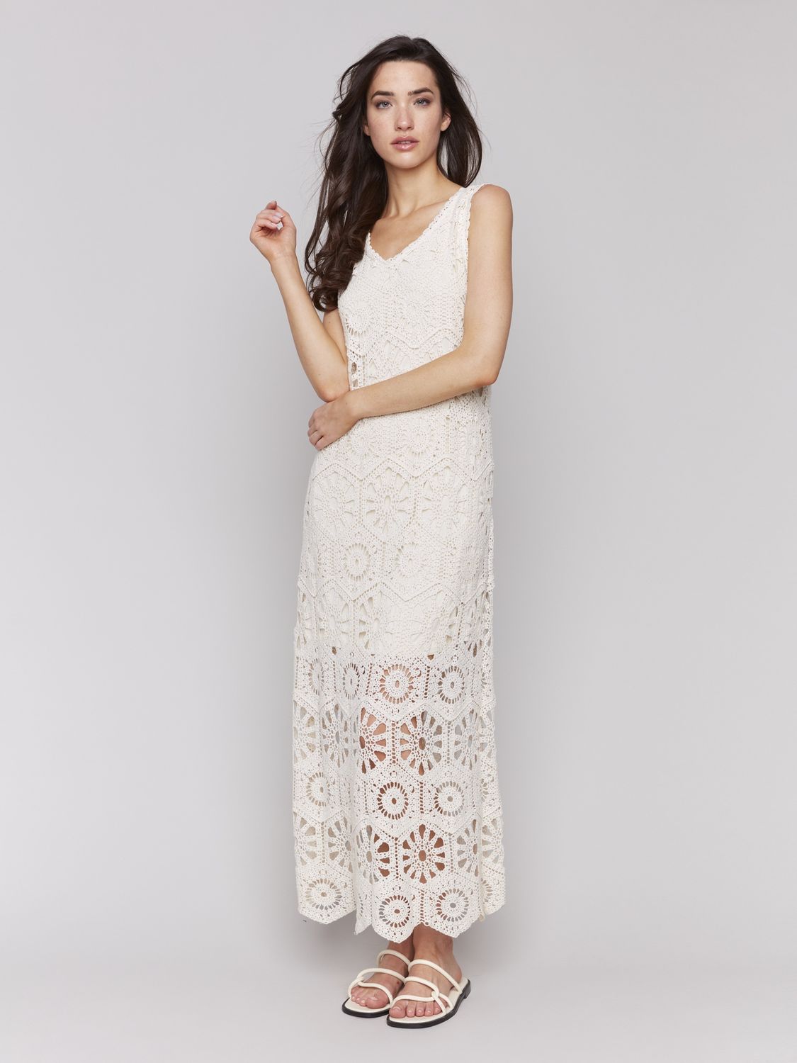 Crochet Sleeveless Maxi Dress