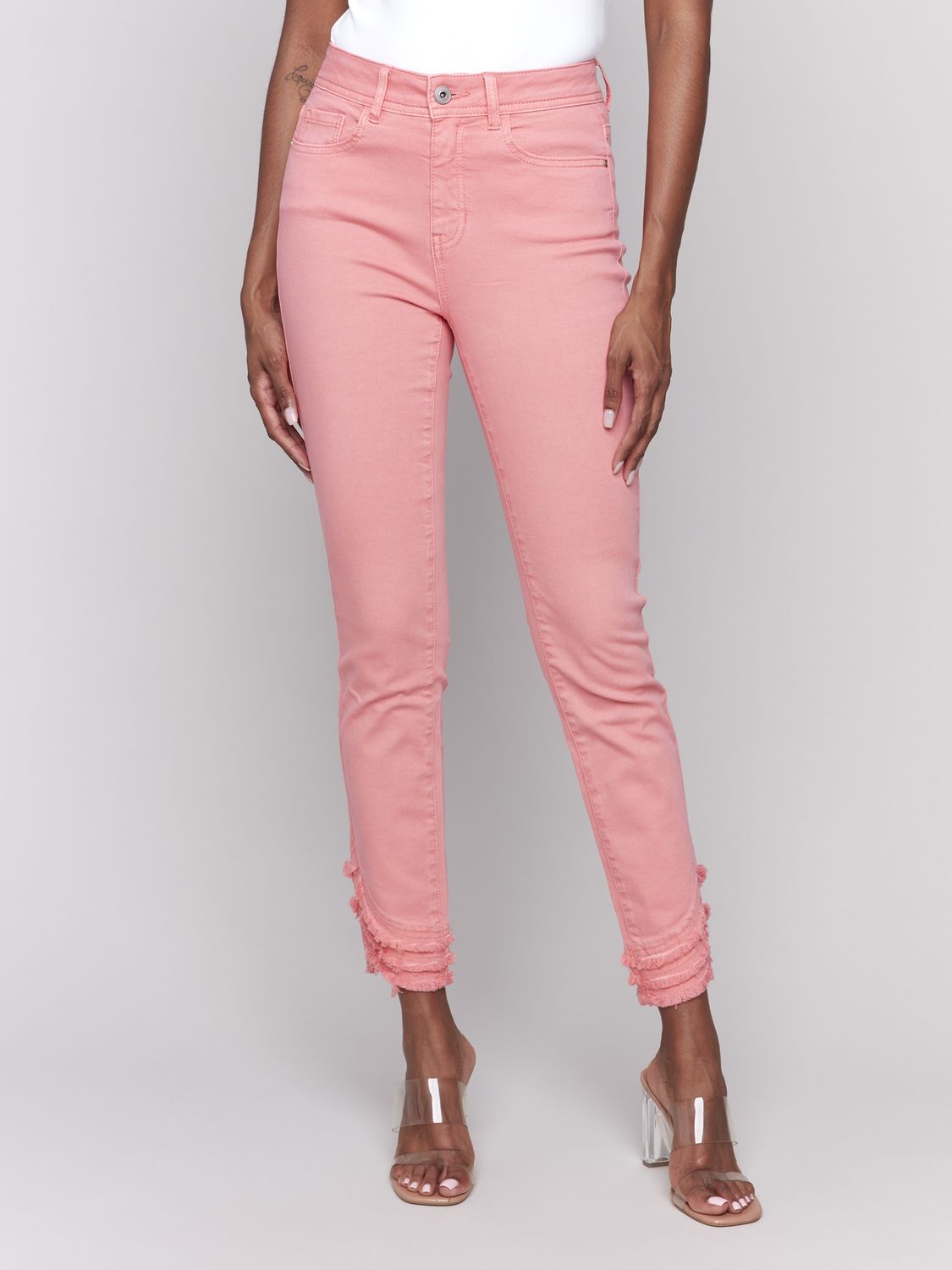 Charlie B. Frayed Hem Denim Pants