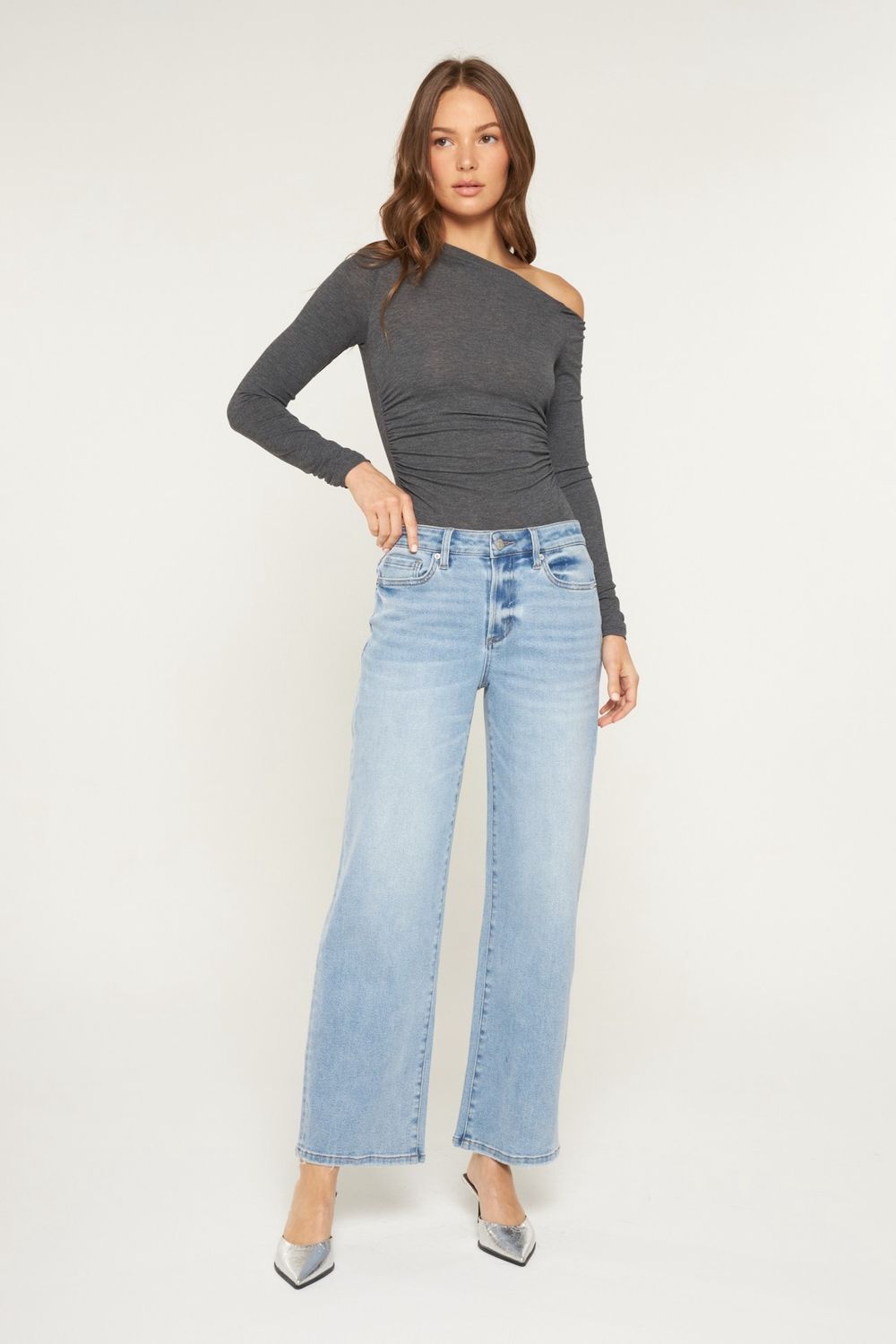 Mica Denim Mid Rise Straight with Raw Hem