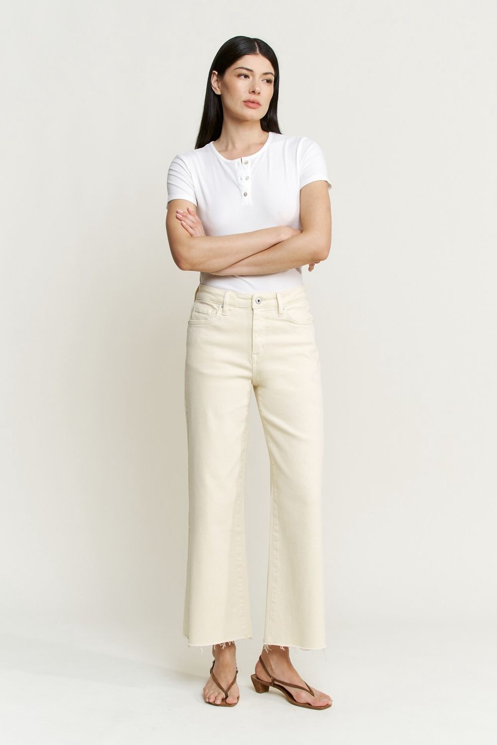Mica Denim High Wide Crop Hem