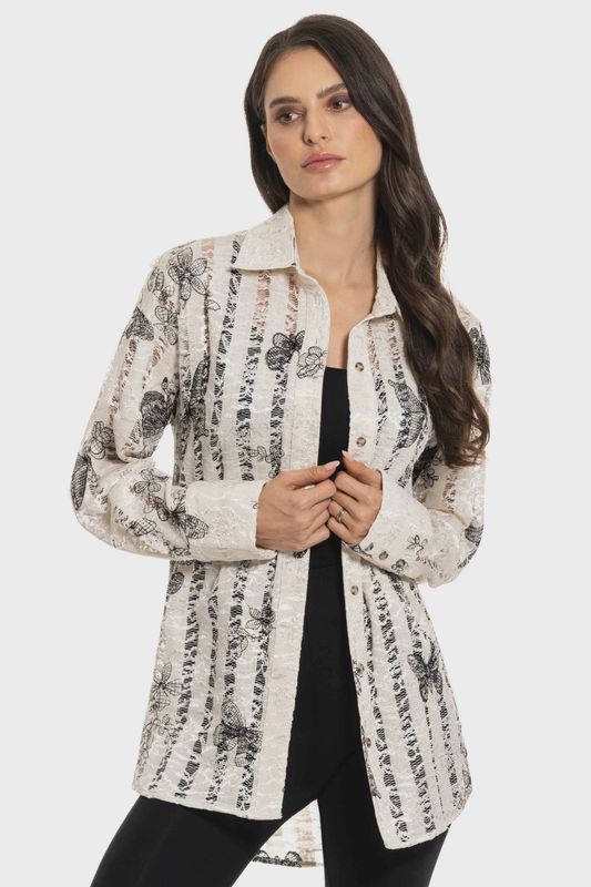 Lace Button Down Top