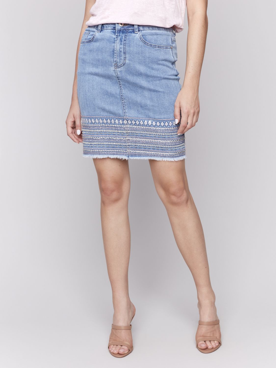 Charlie B. Embroidery Cuff Skirt